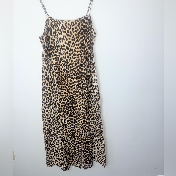 Linen leopard midi dress - Picture 3 of 9
